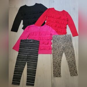 3T Bundle 5 Pieces 3 Long Sleeve Shirts & 2 pairs of Leggings